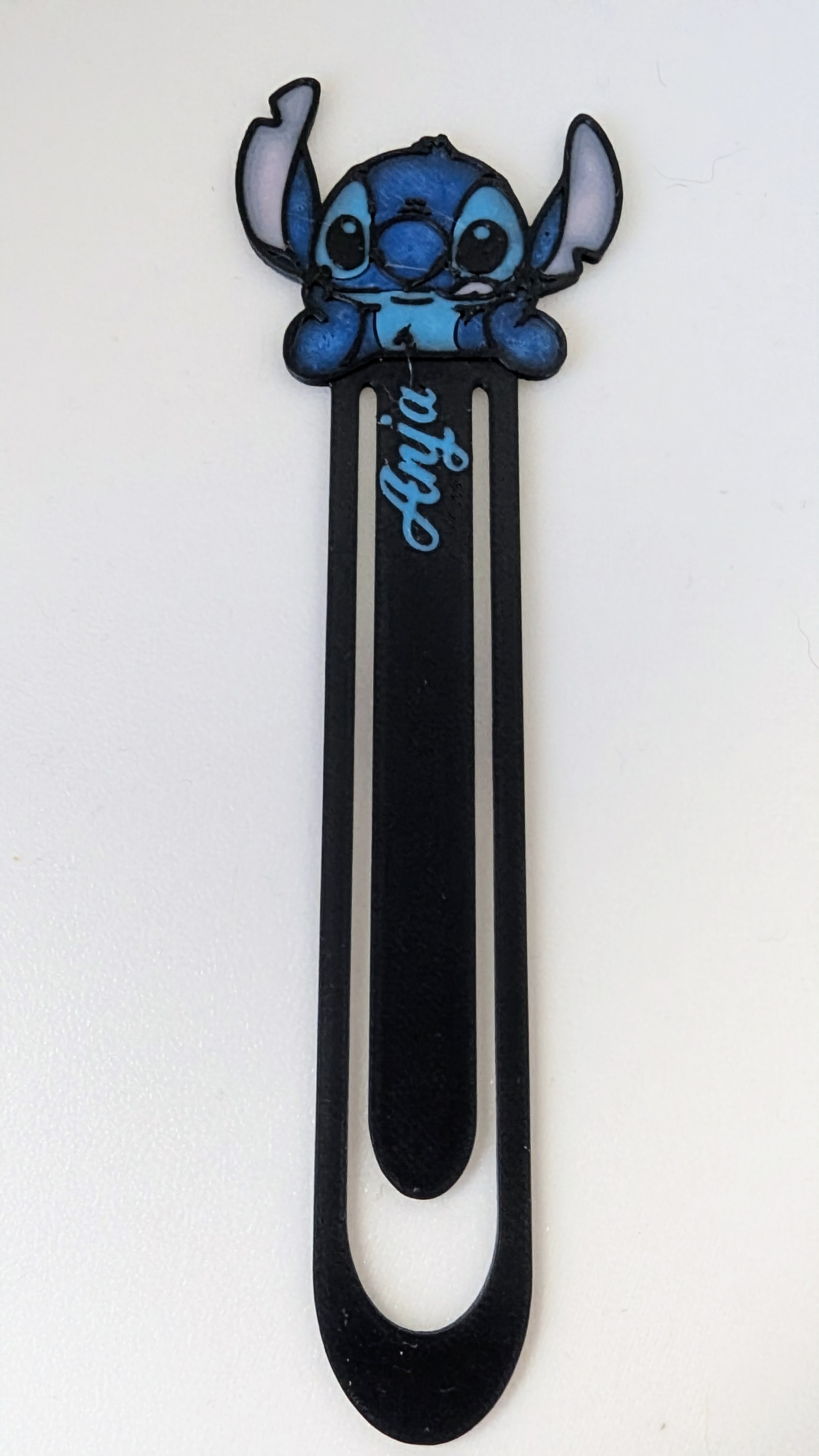 Lesezeichen mit Namen und Stitch