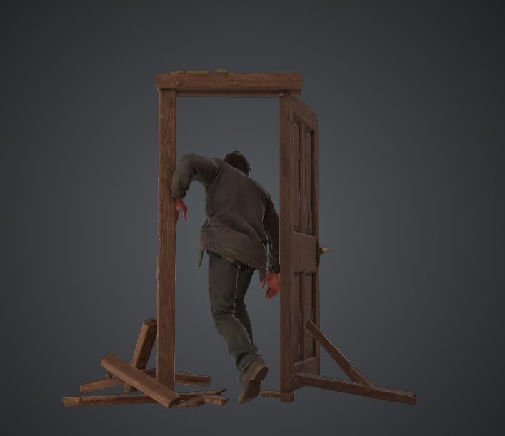 Zombie Breaking Through Door – Horror Diorama Scene — thumbnail 3