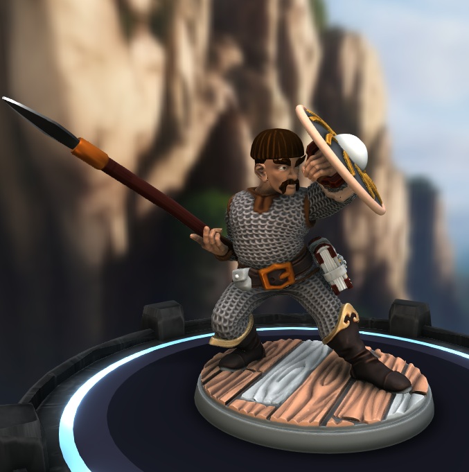 Dwarf cleric with Spear 3D model