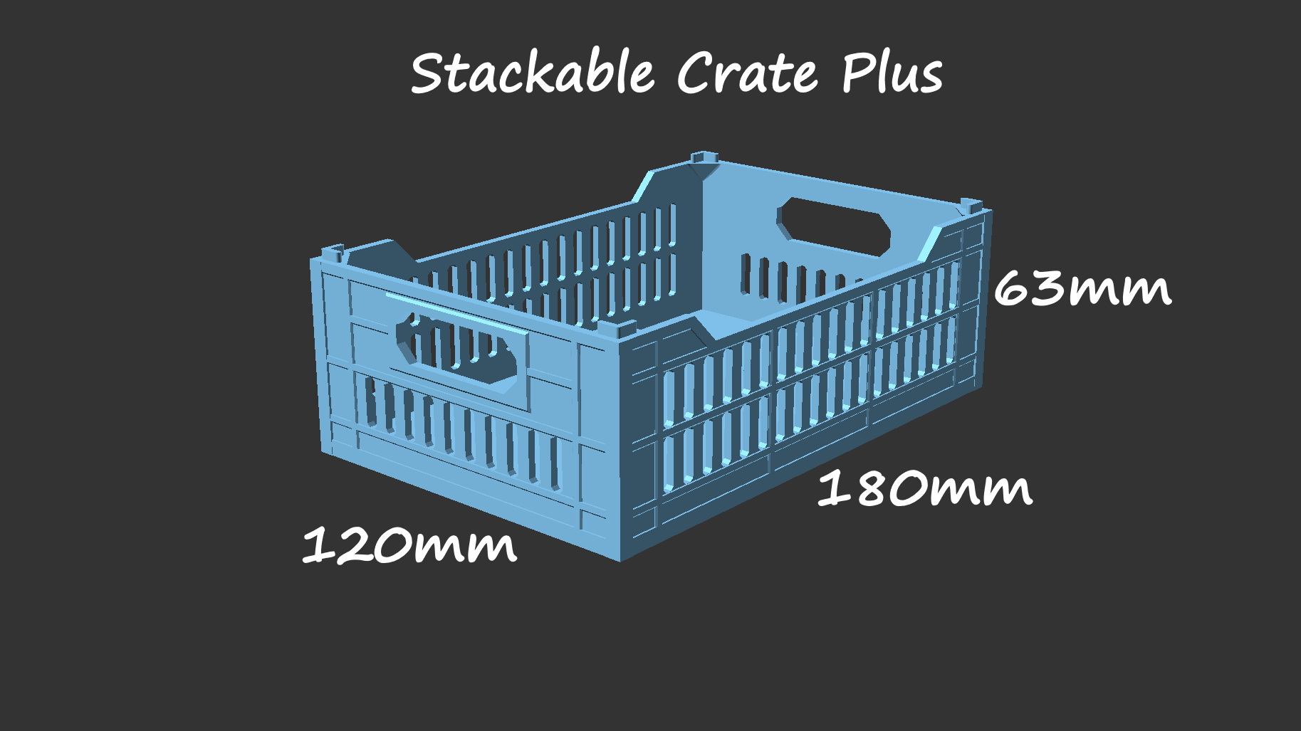 Miniatura 2 do modelo 3D Stackable Crate Plus