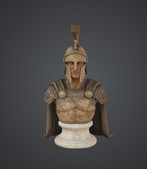 Greek Hoplite Warrior Bust – Ancient Spartan Soldier Statue