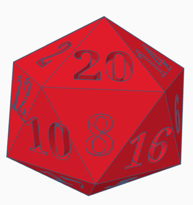 D20 dice lamp