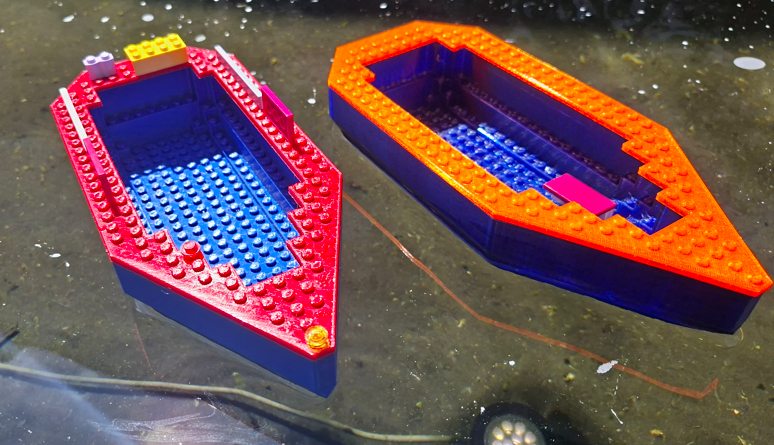 LEGO-compatible low-poly floating boat hull