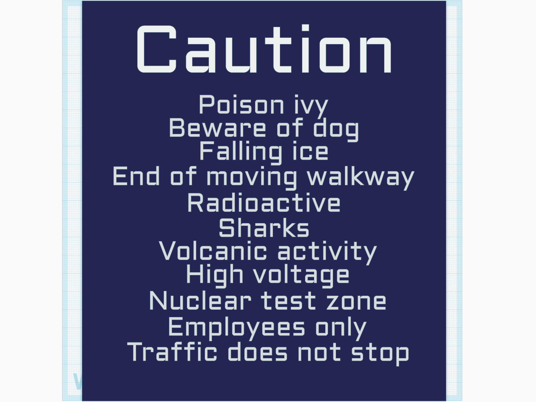Funny Warning Hazards Sign
