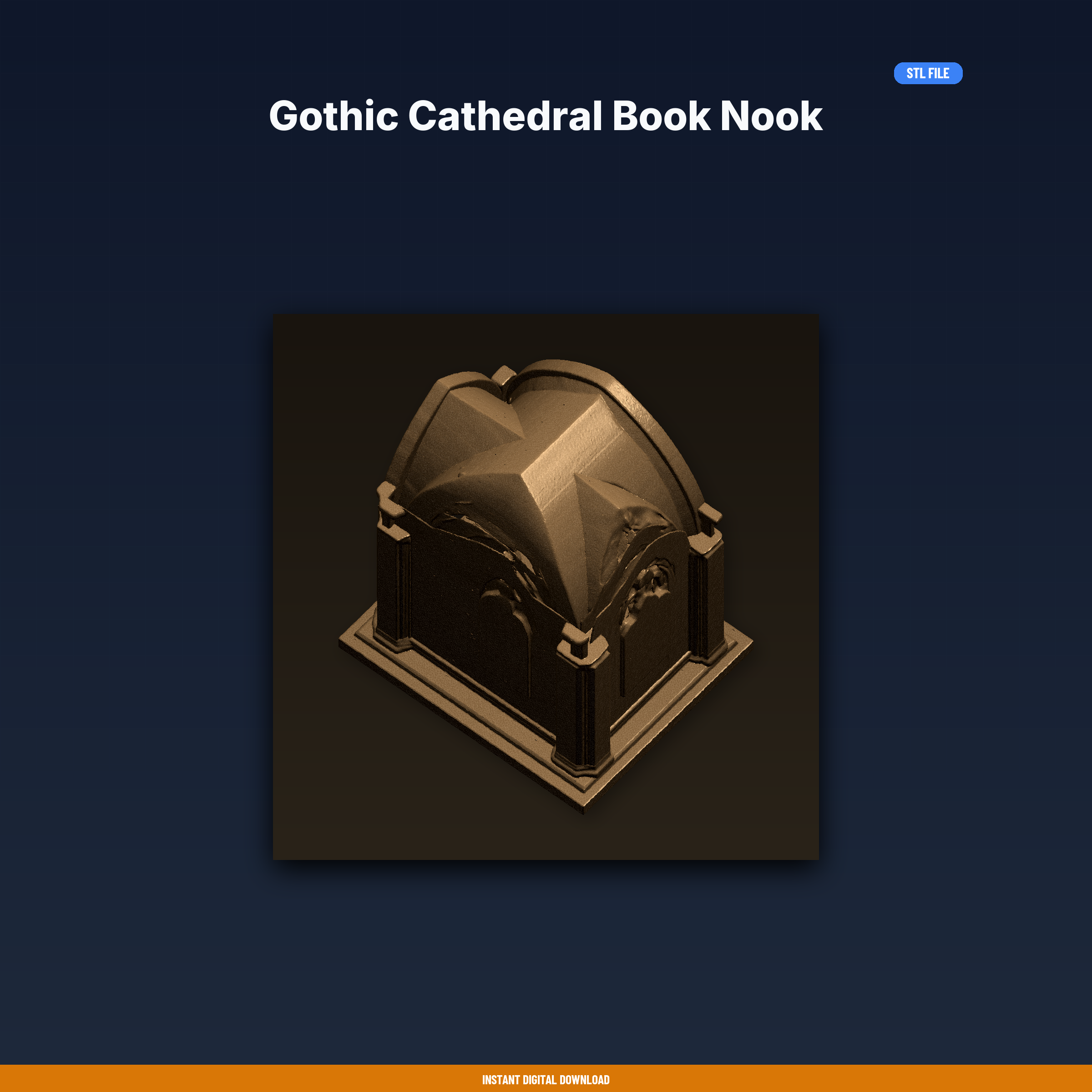 Gothic Cathedral Book Nook - 3D Printable STL File