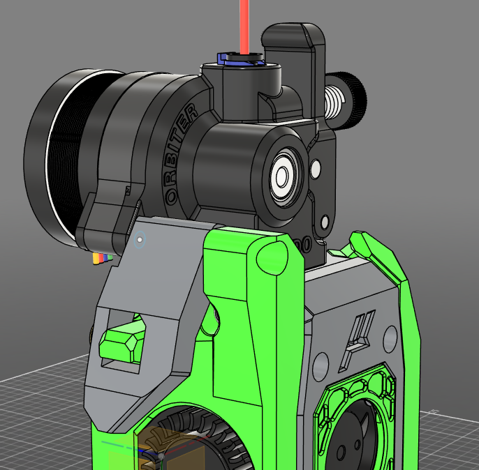 Leaf Cutter Left Duct And Cutting Arm for Orbiter V2.0 Extruder