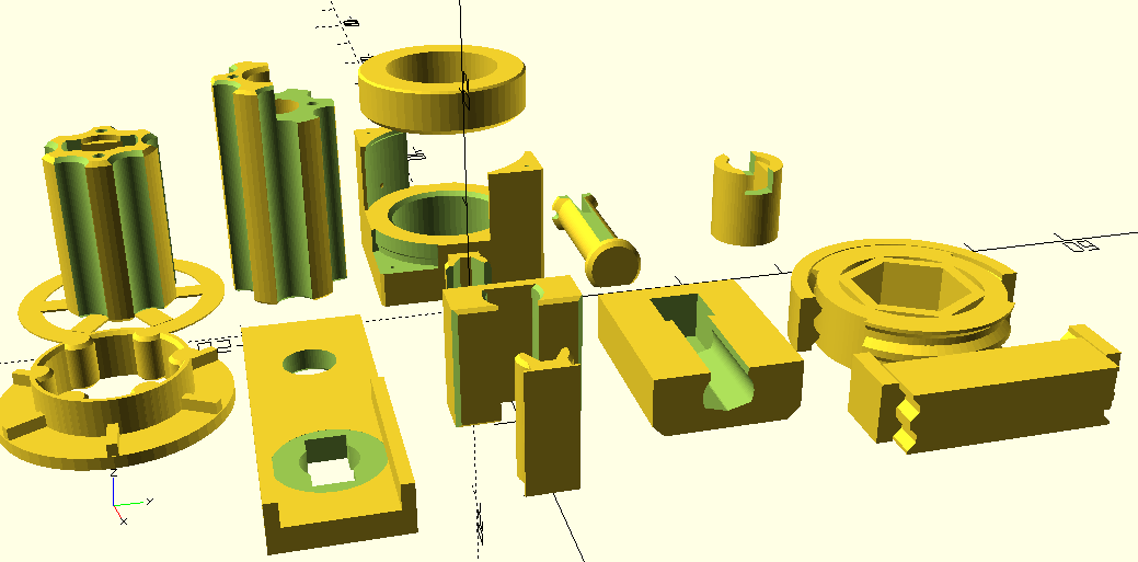 (old) OpenSCAD: basic modules and fischertechnik connectors (v18) (please check v25)