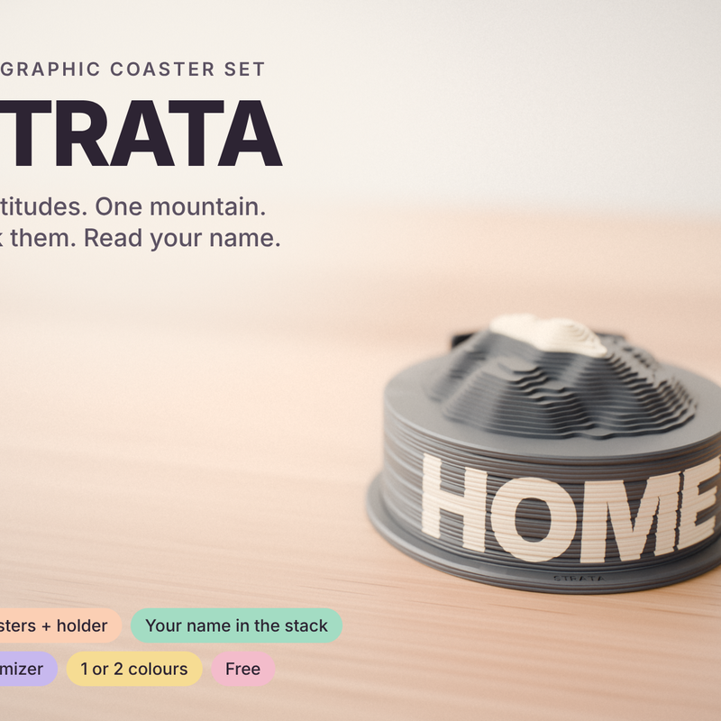 STRATA - Topographic Coasters With Your Name by A Arte D | Download ...