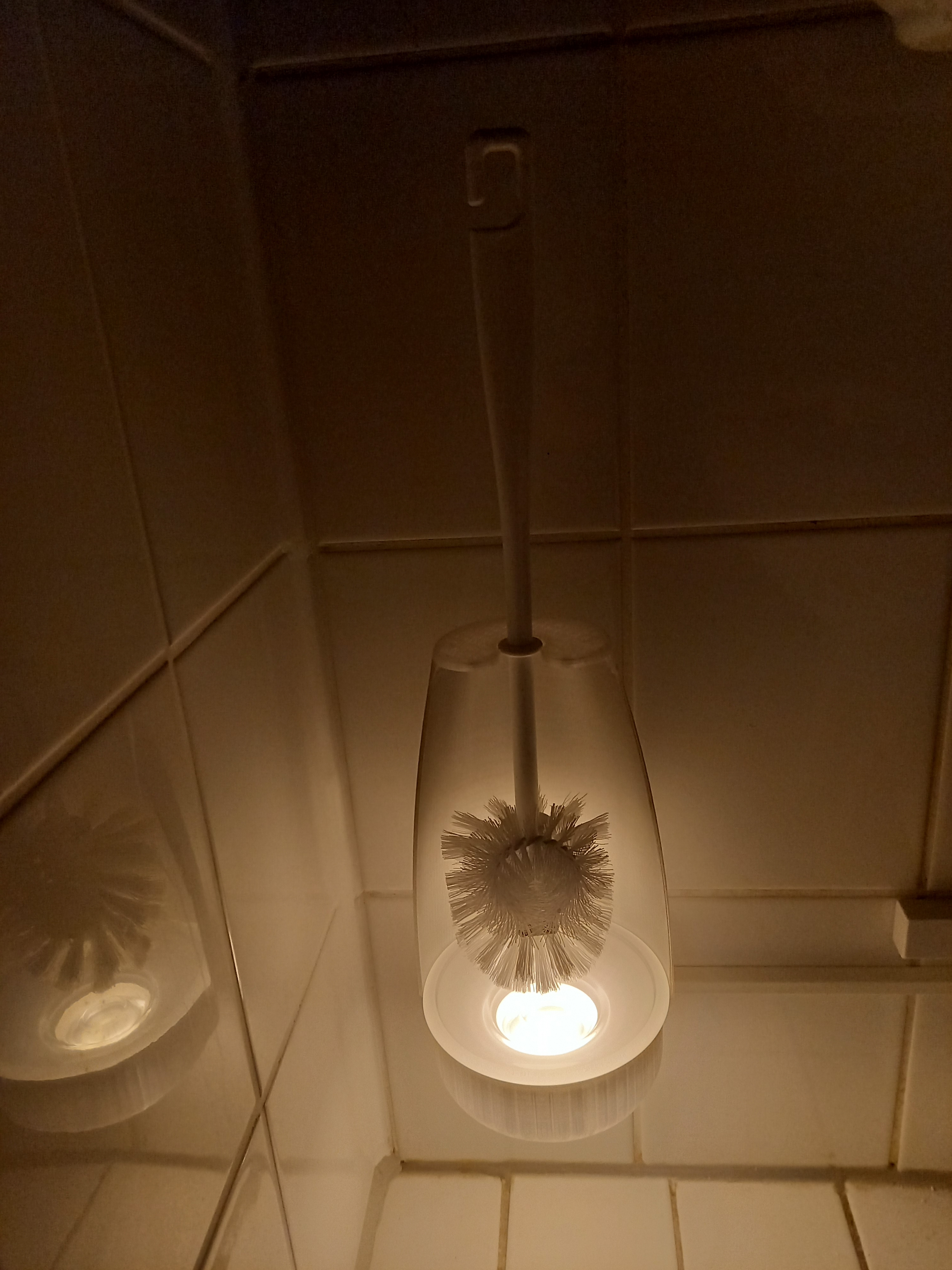 WC-Bürstengarnitur mit PIR-Sensor & LED (freihängend, mit Glas-Abtropfschale) für Wandmontage - SMART LIGHT Edition