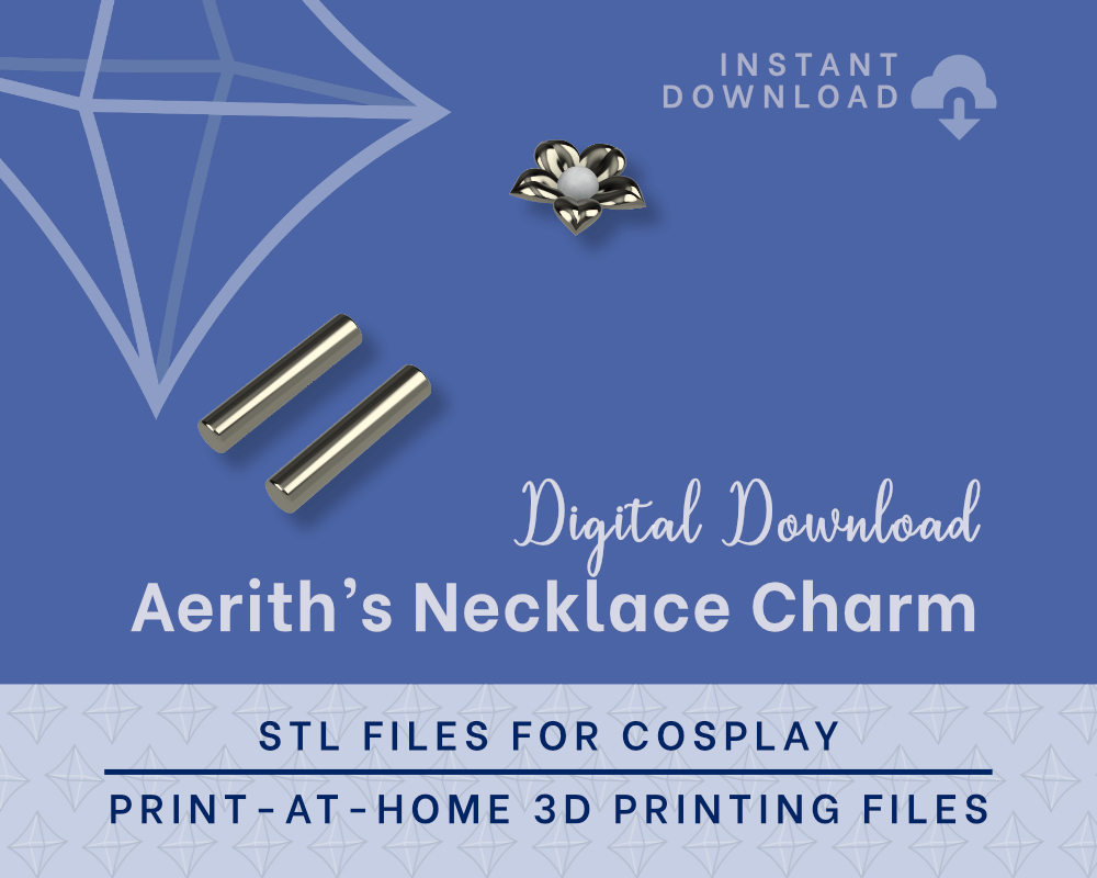 Aerith Neckless Charm STL Files - Final Fantasy 7 Cosplay Accessory (Digital Download)