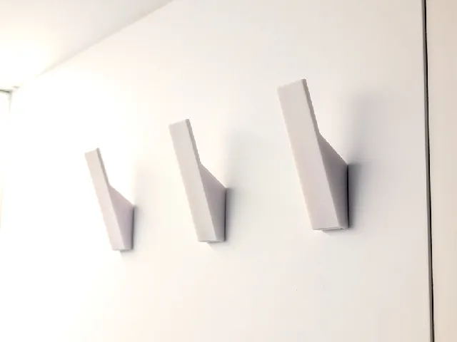 Minimalist hooks - with hidden screws - flat top