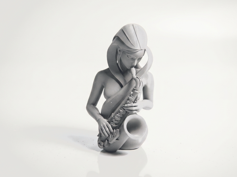 Trumpet Lady Sculpture Female Figurine 3D Printable