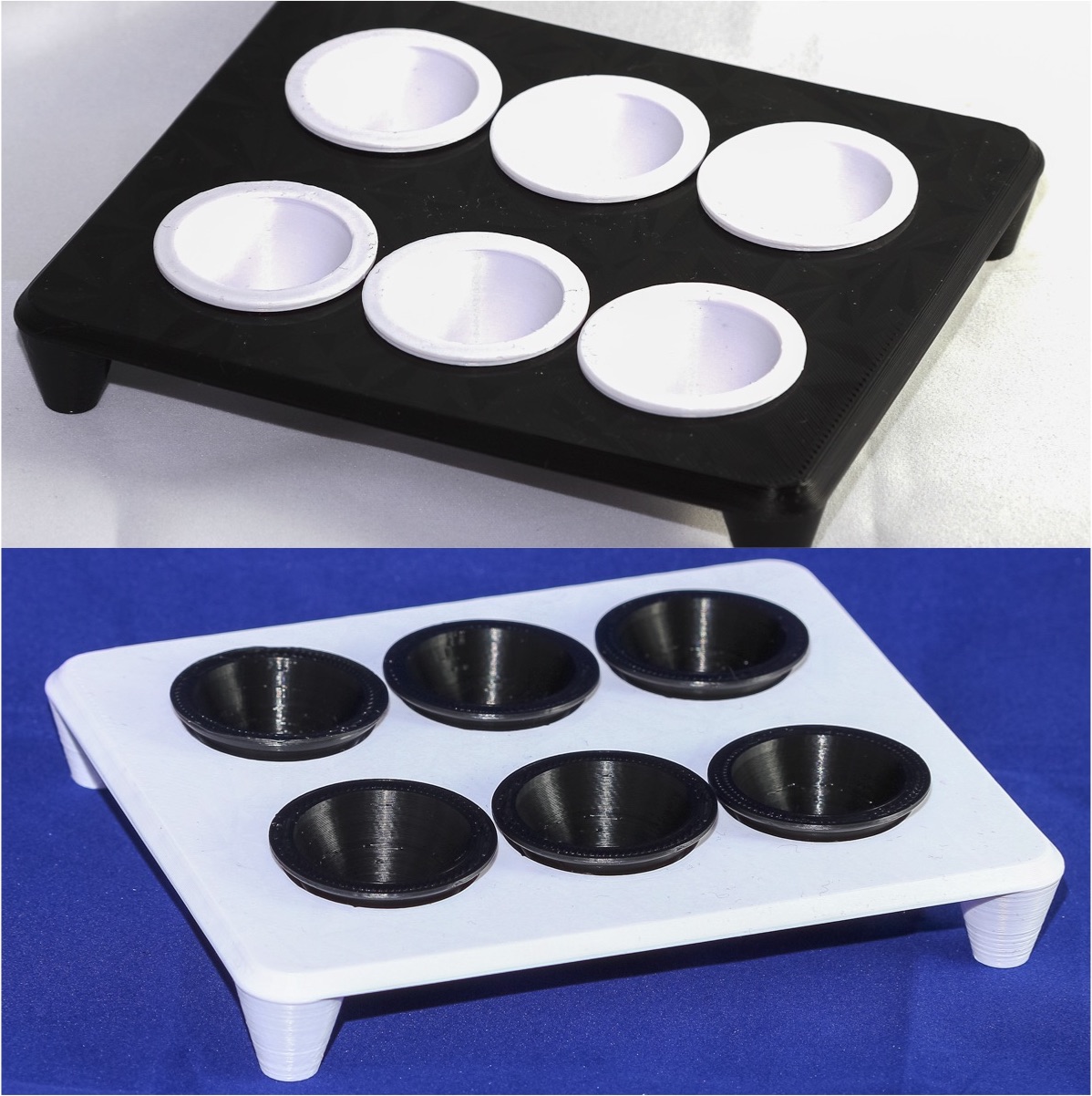Updated: Painters tray with removable cups. Free hanging, and now also with screw in place!!