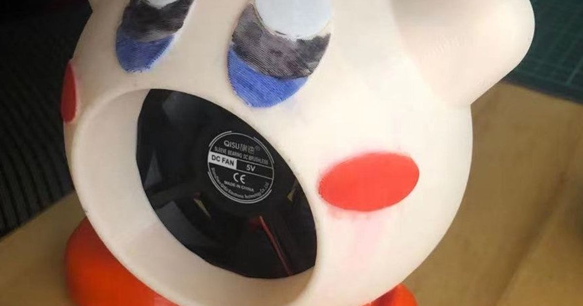 Kirby USB Desk Fan by flyingpig507 Download free STL model