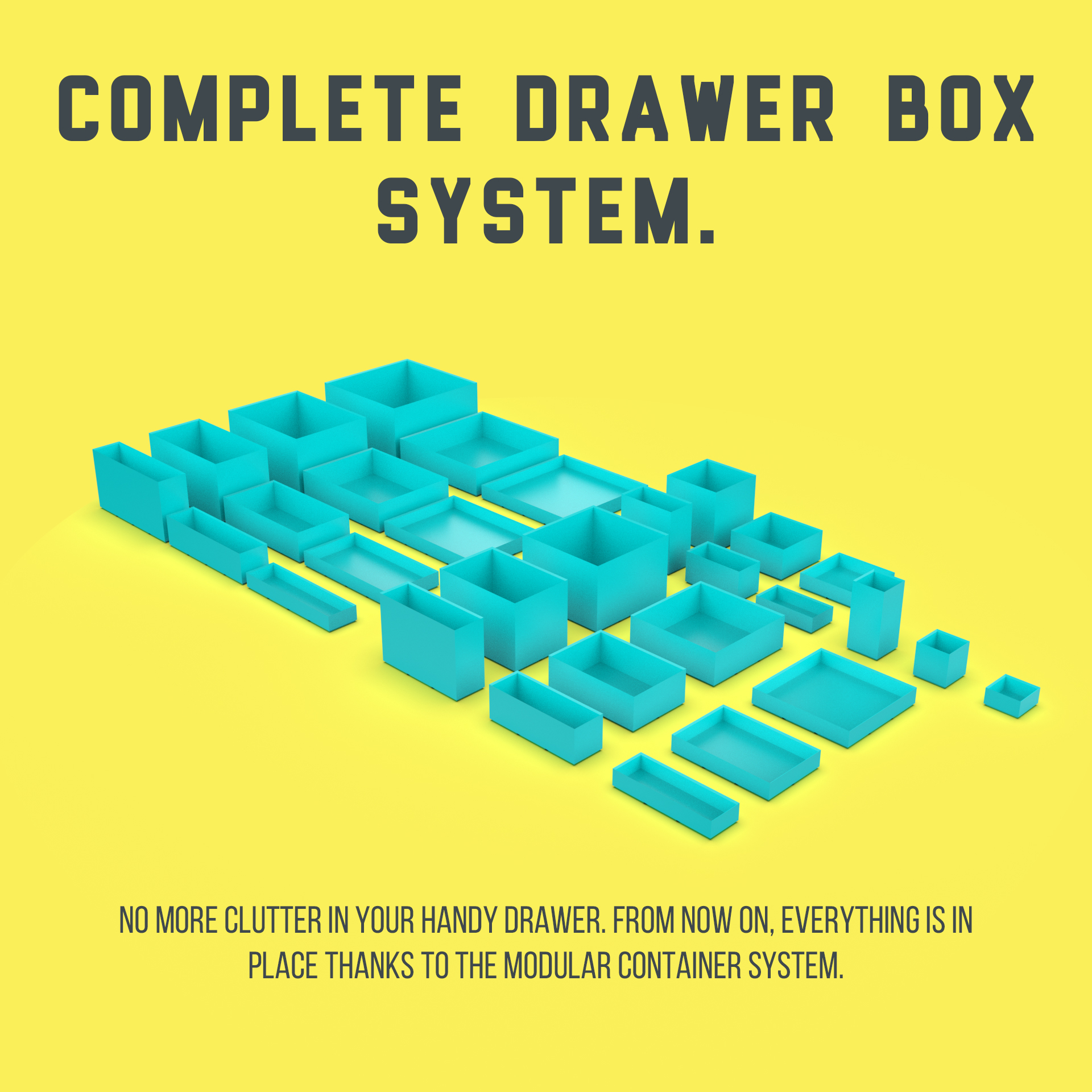 Junk Drawer Organizer Boxes by kornon, Download free STL model