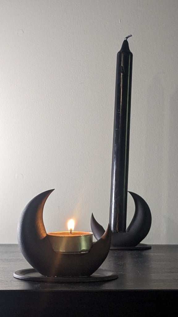 Moon Tall Light & Tea Light Candle Holder