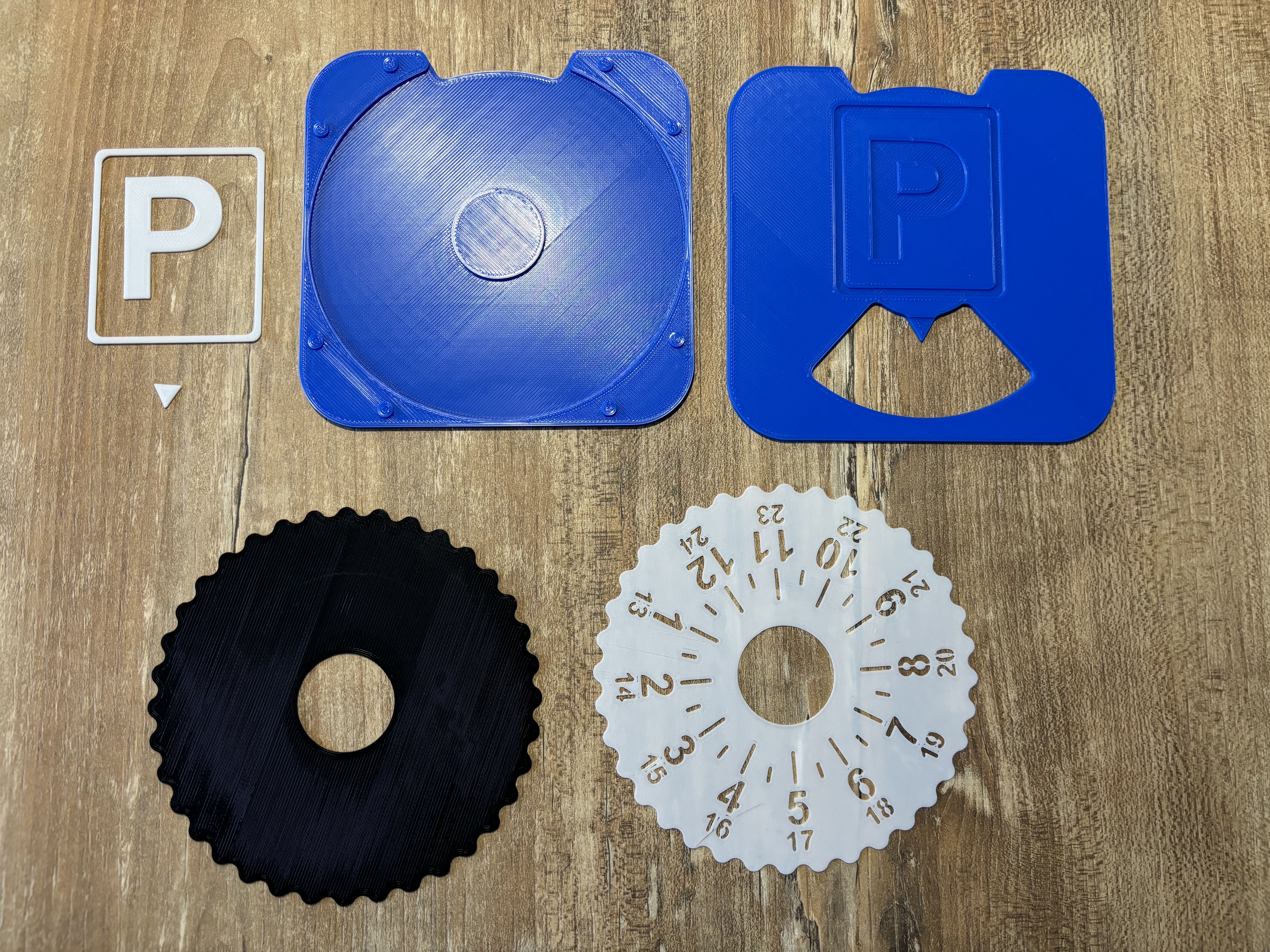Parking disc/clock blue