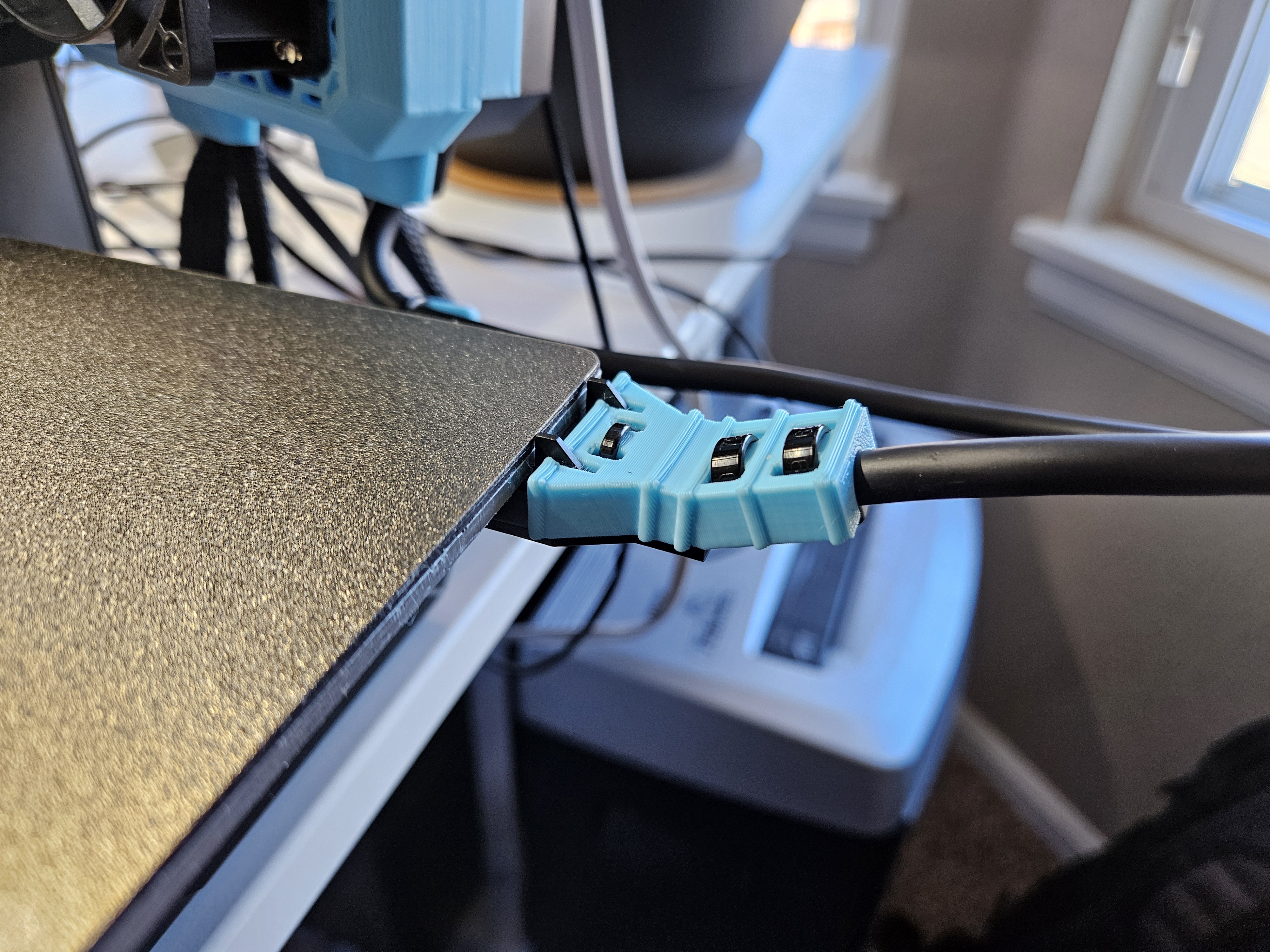 SV06 heat bed cable support for @ScatteredCollectable 5015 ducted fan 3D model thumbnail