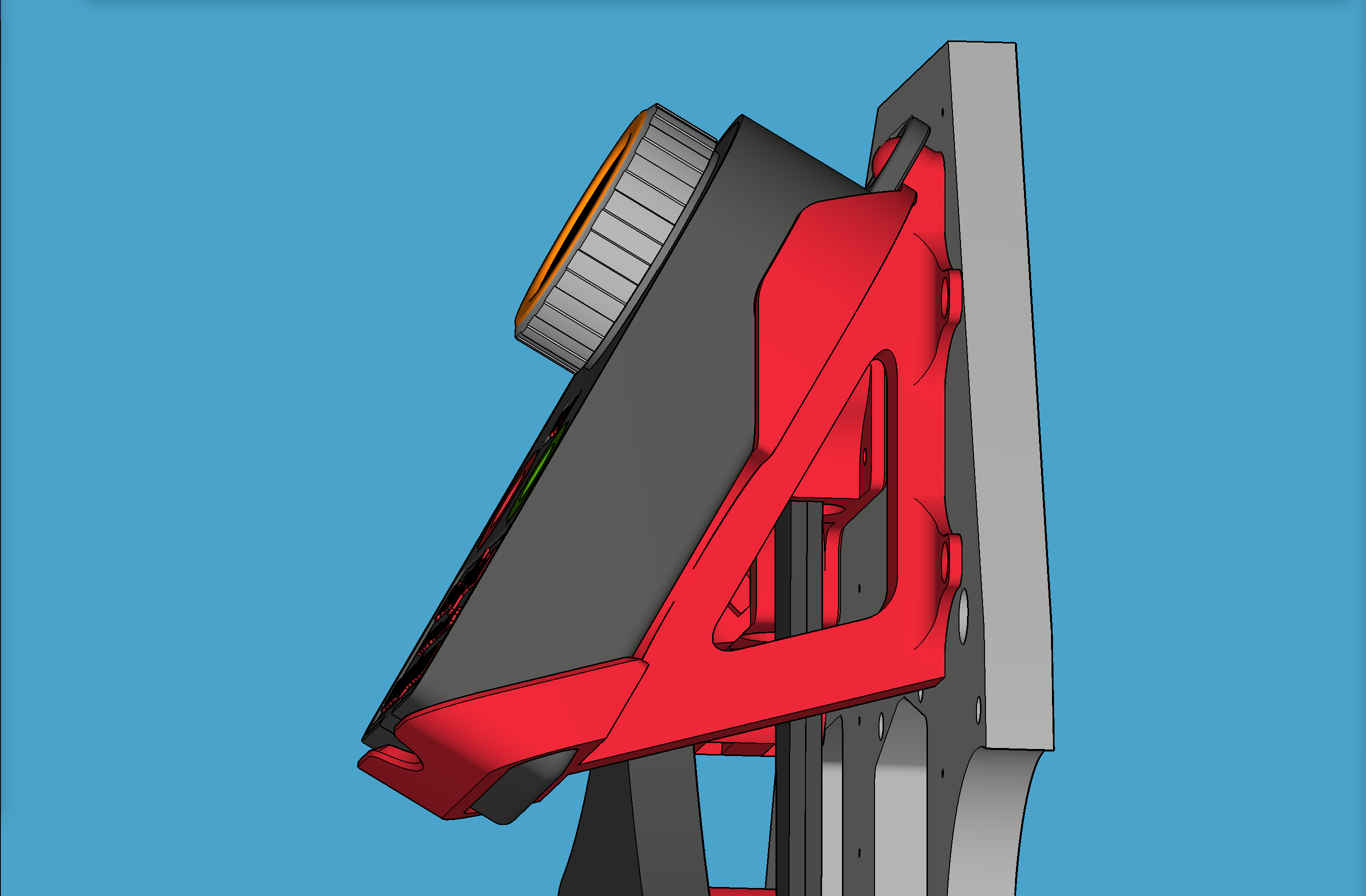 Cradle for FluidNC Dial Pendant on YZ plate of LowRider v3 CNC (v1.6)