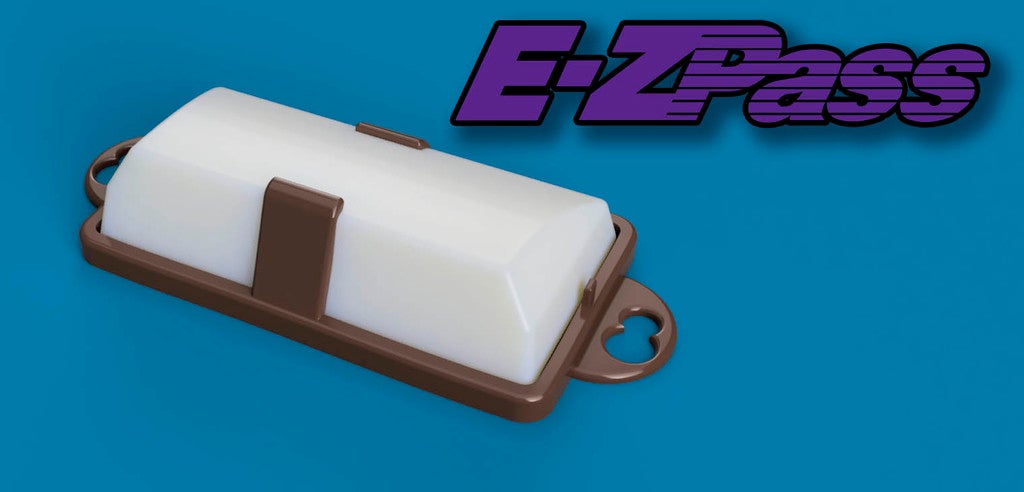 EZPass Toll Tag Holder For New Format v2 by jimerb, Download free STL model