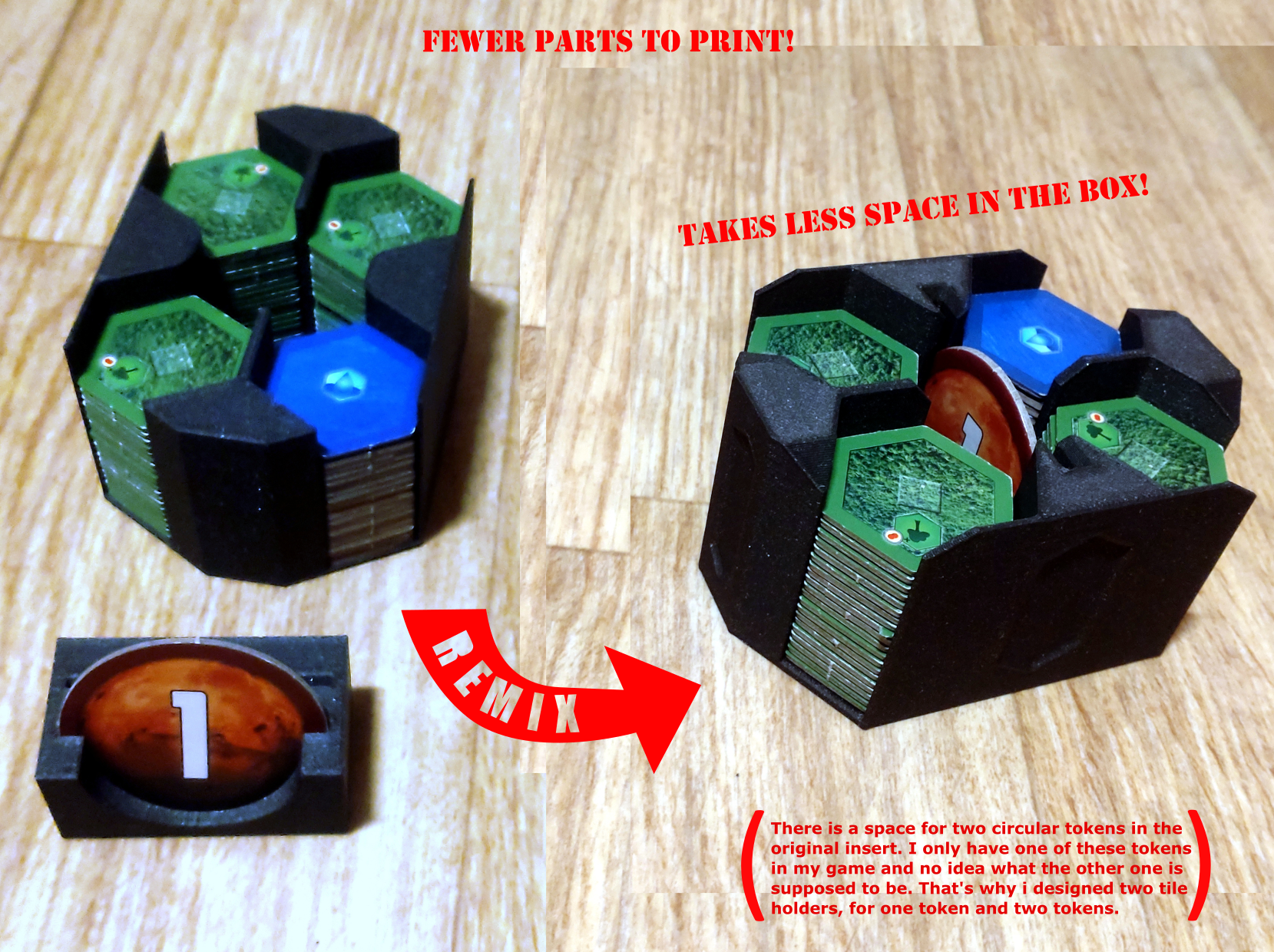 Terraforming Mars Tile and 1st Player Marker Holder