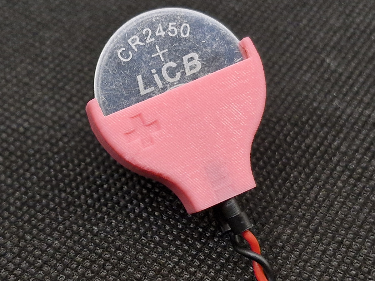 CR2450 Coin Cell Battery Holder by Download free STL model
