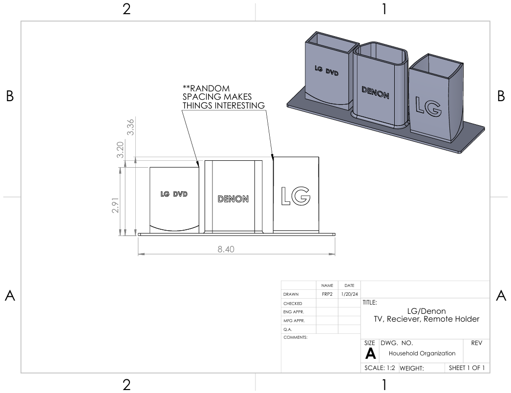 Miniatura 2 do modelo 3D Multiple (Specific) Remote Control Organizer