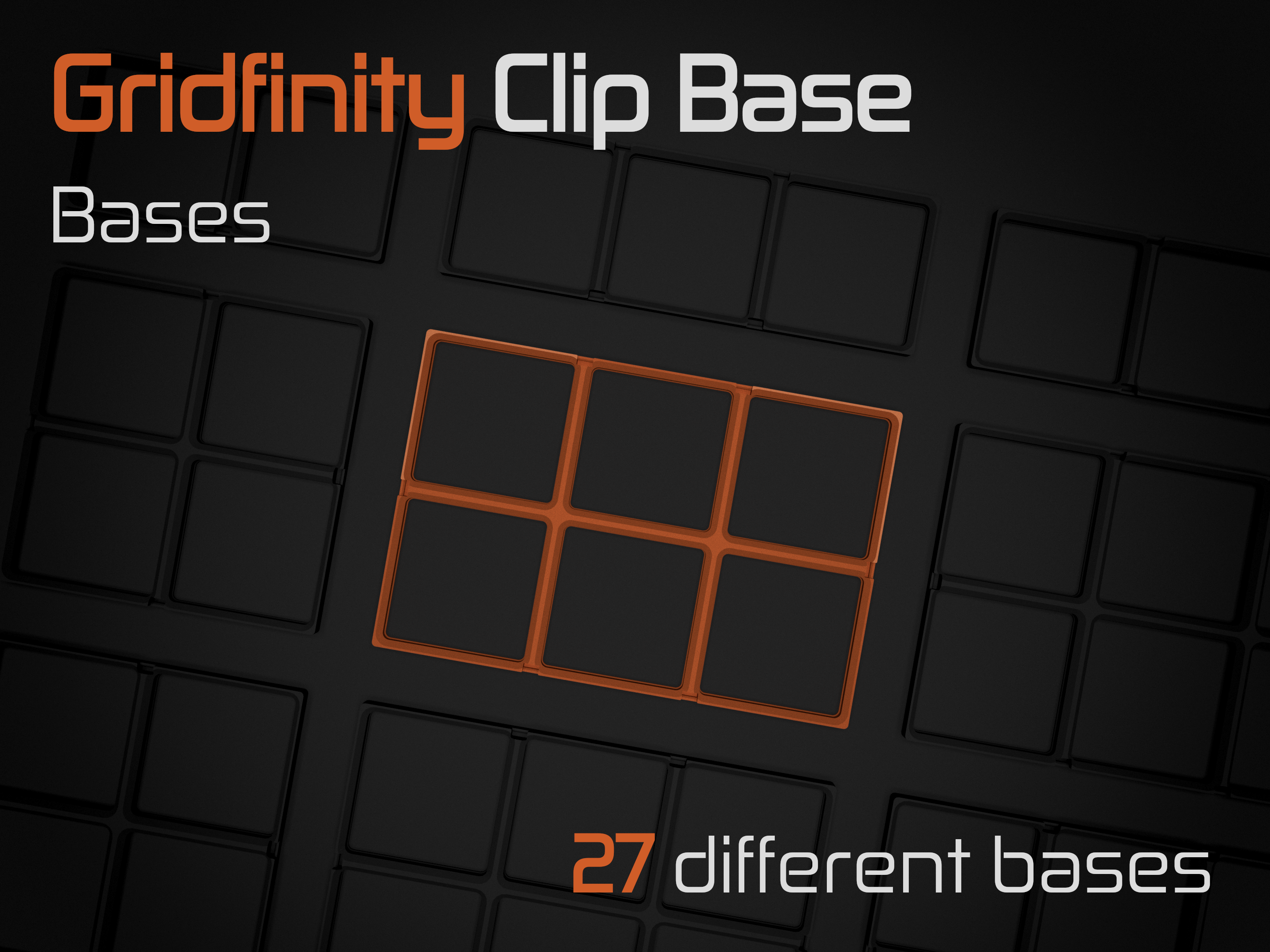 Gridfinity Clip Base - Base (REMIX) 3D model thumbnail