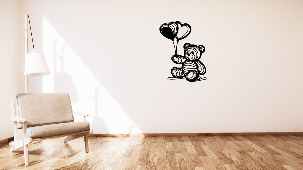 Teddy bear with balloons / Medvídek s balónky wall decoration