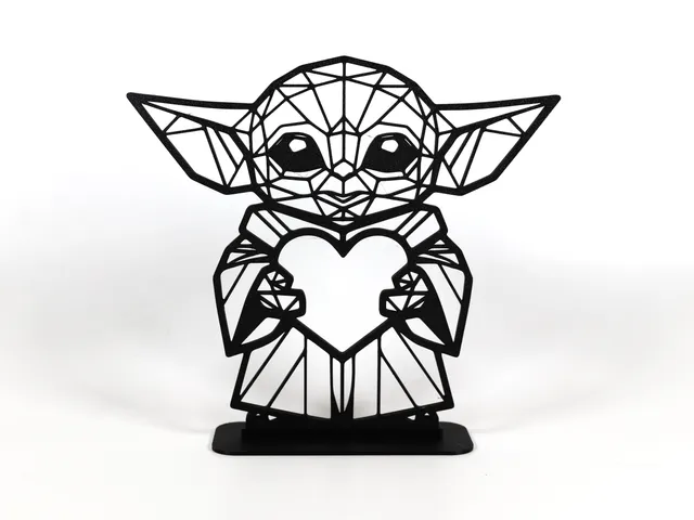 Geometric Low Poly Valentines Baby Yoda
