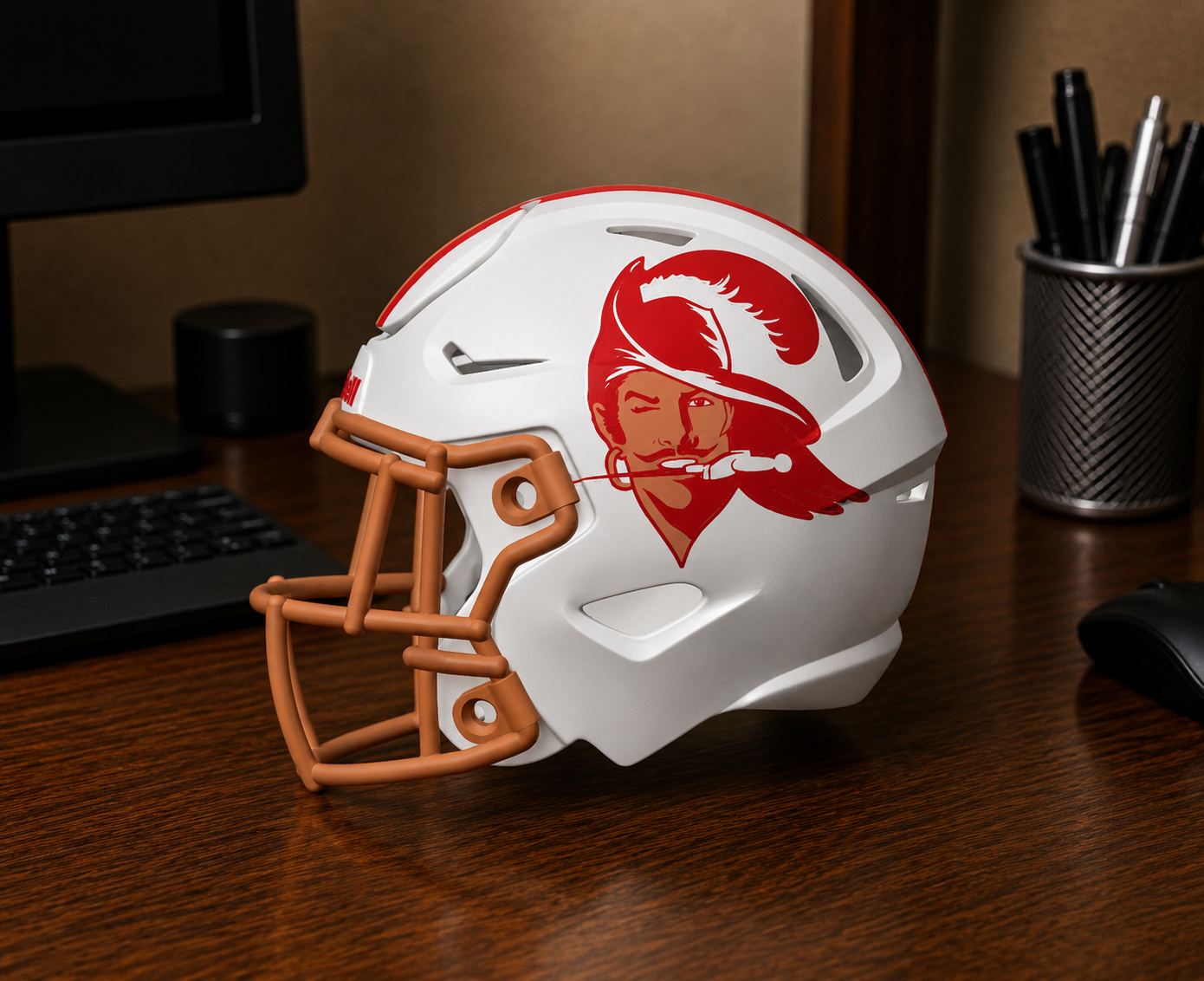 Tampa Bay Buccaneers Football Helmet - Classic Logo - With Stripes