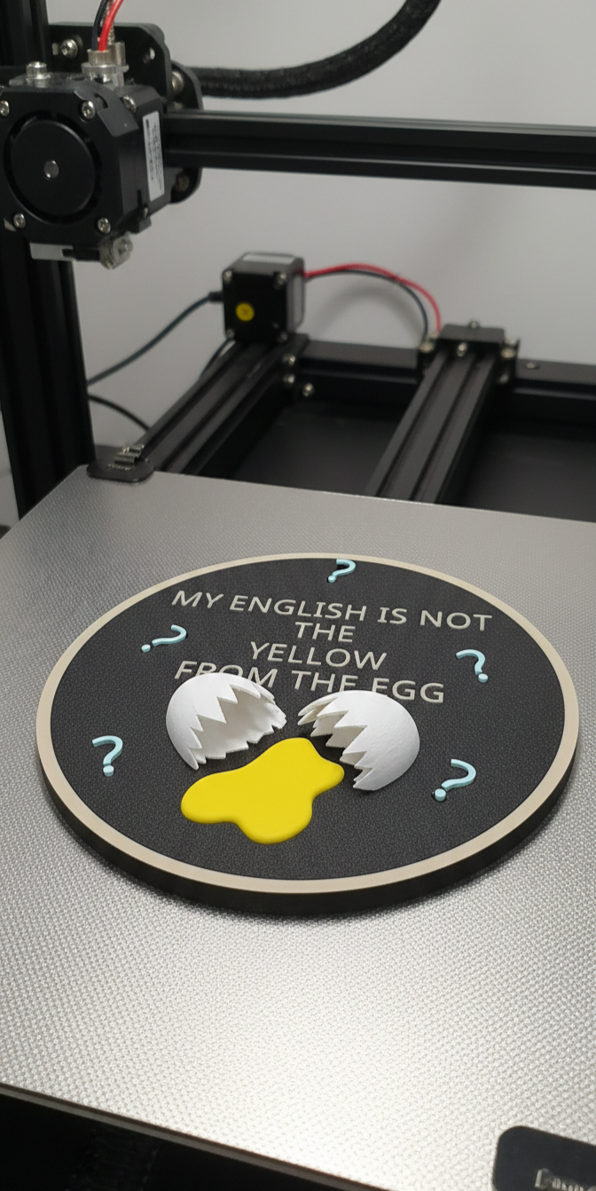 The "Yellow from the Egg" – Denglisch Sign