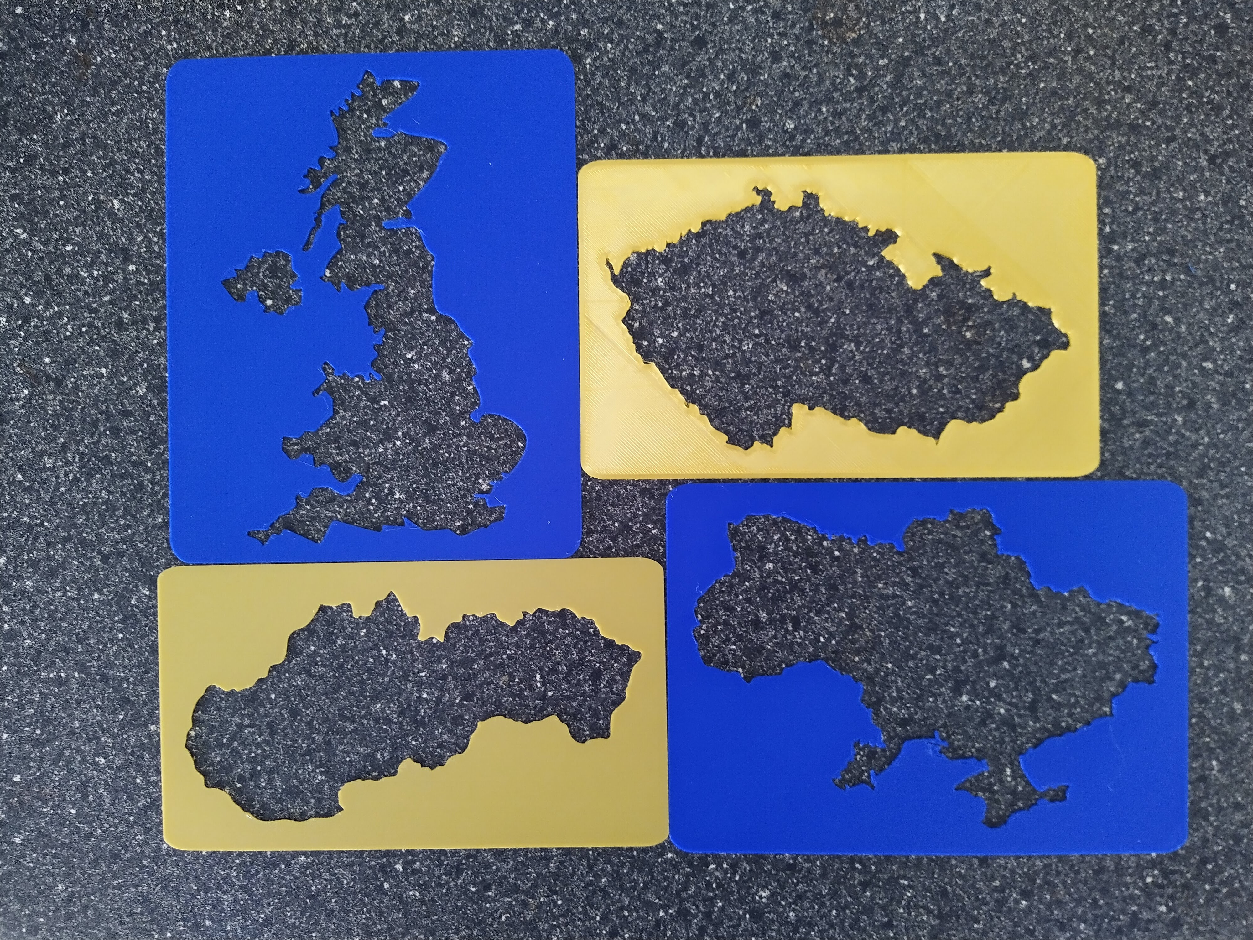 UNITED KINGDOM UKRAINE CZECH REPUBLIC SLOVAKIA SWITZERLAND AUSTRIA HOLLOW MAPS