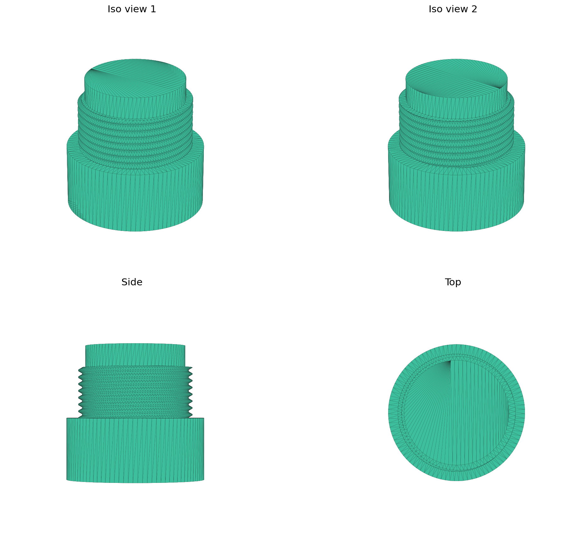 Microphone Adapter 1/4-20 to 5/8-27 (modeled threads)