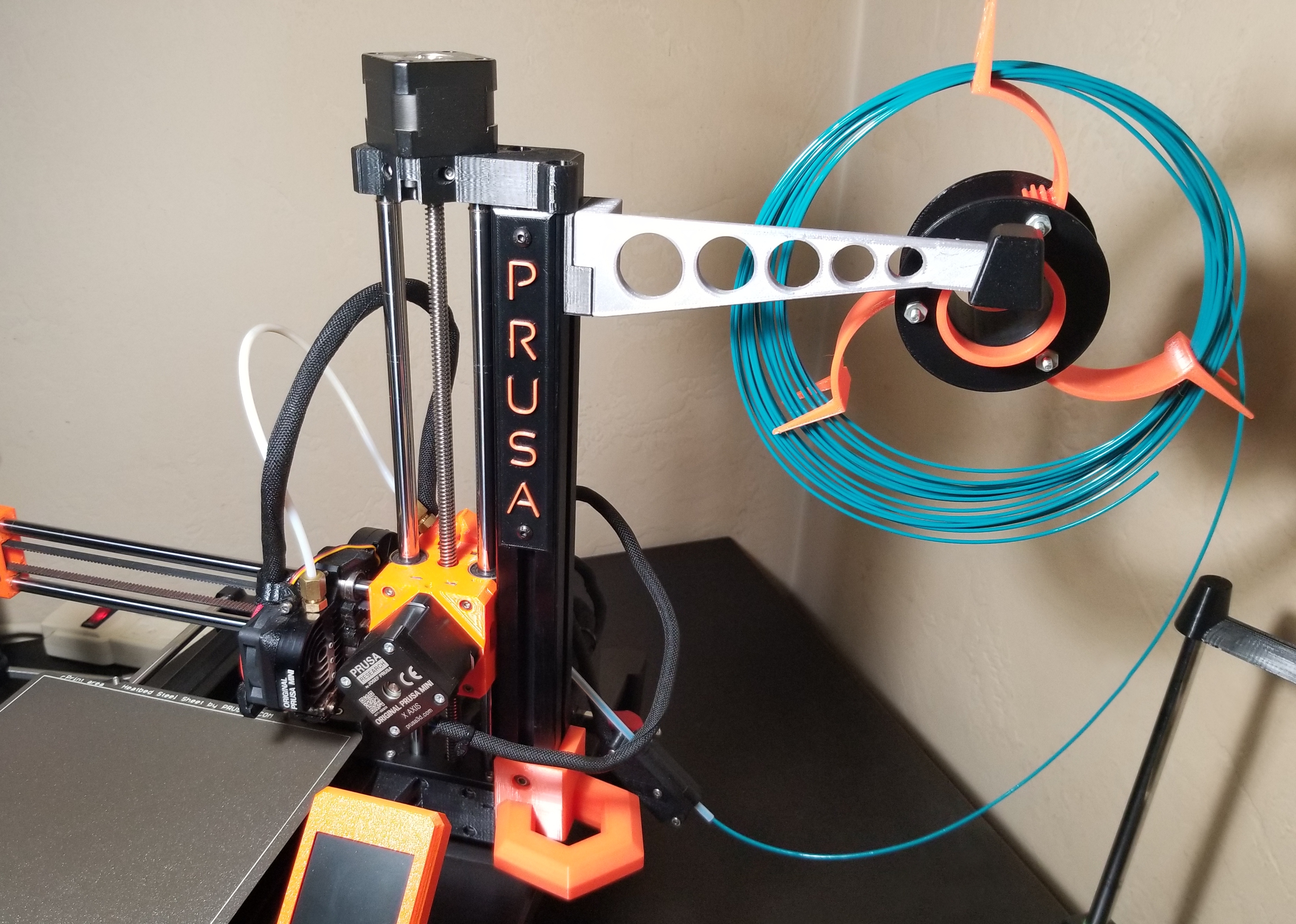 Sample Spool Arm with quick on/off for the Prusa Mini