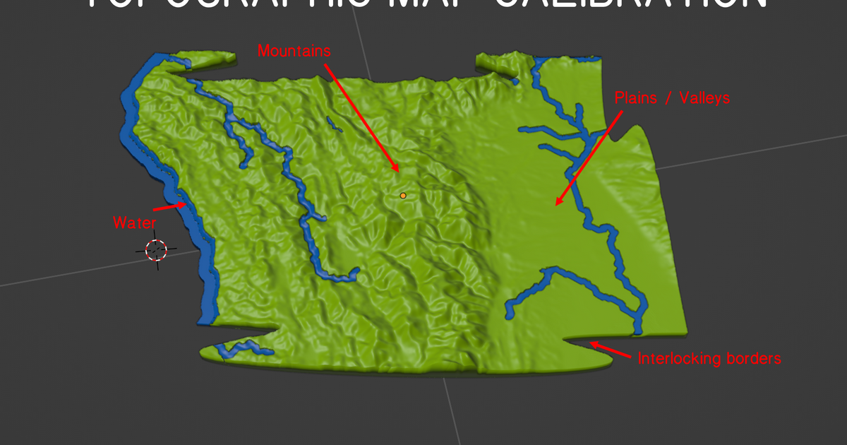 Topographic Relief Map Calibration/Stress Test Print Trinity National
