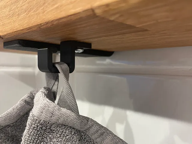 Underside mounting towel hook