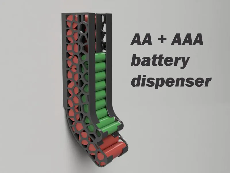 Battery holder for AA AAA, wall mounted dispenser by ORM