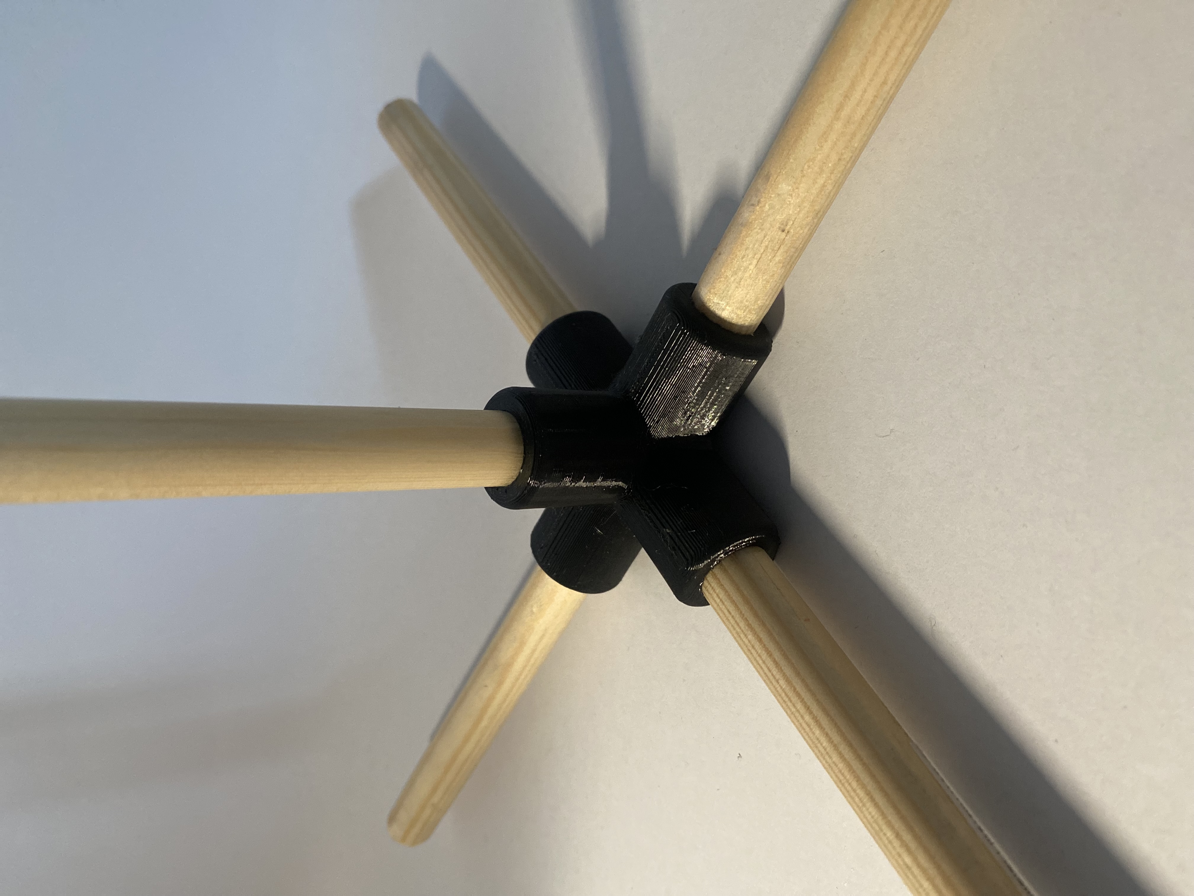 Five way tube connector joint 12mm diameter, 90° angle
