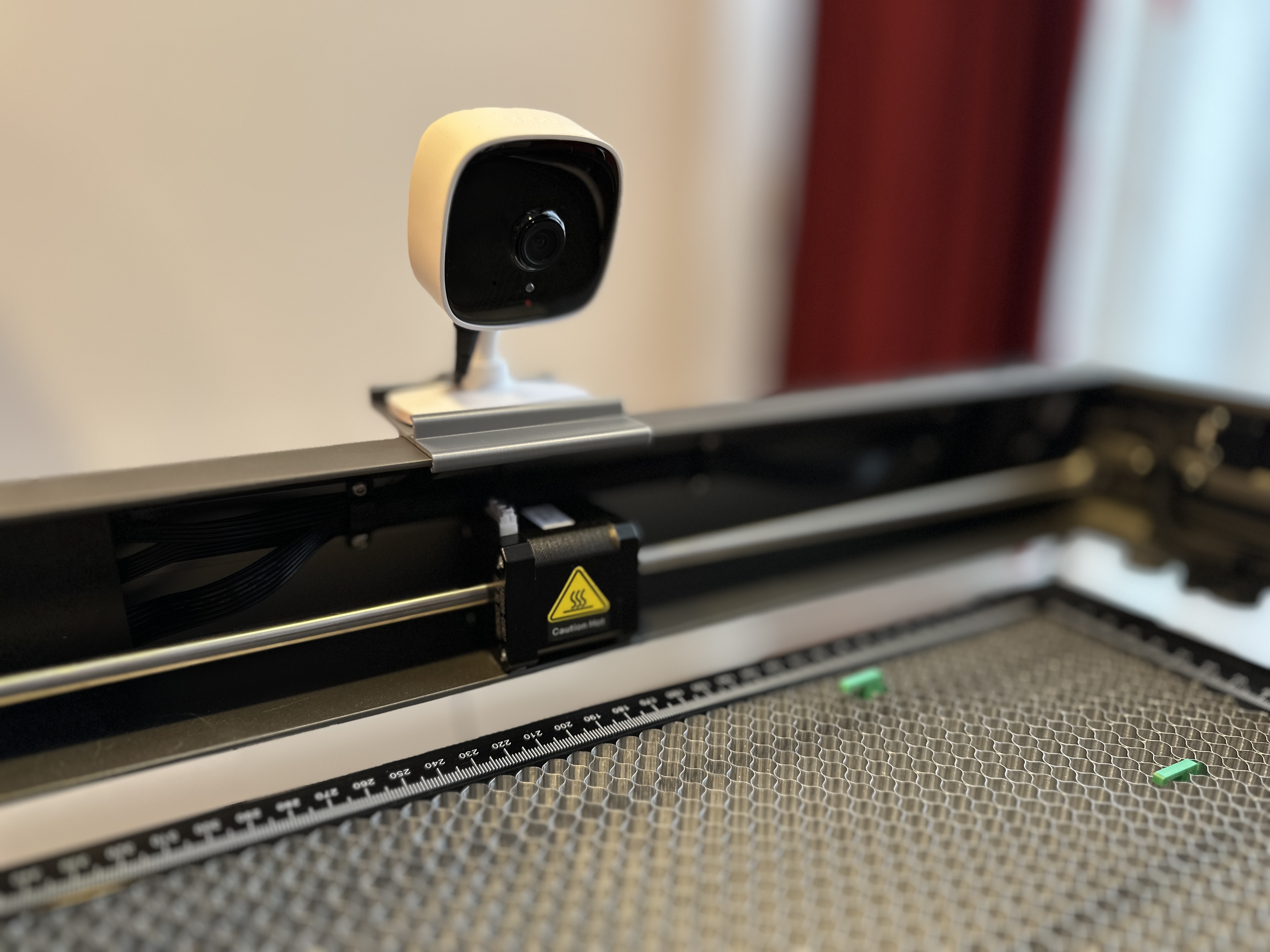 TpLink Tapo C100 camera mount for Creality Falcon 2 laser engraver with laser focus tool holder