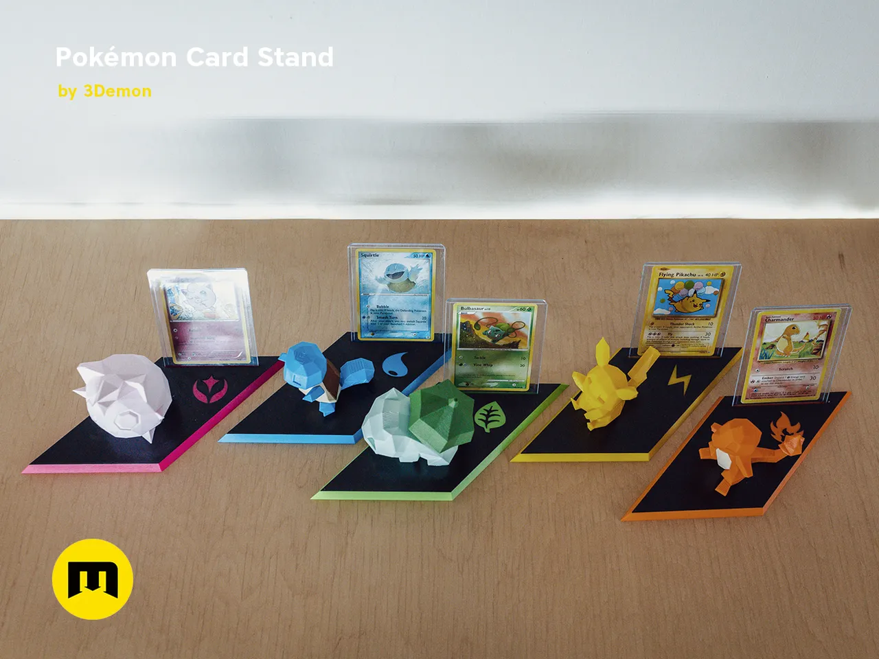 Free OBJ file SIMPLE POKEMON CARD DISPLAY STAND 🐉・3D printer