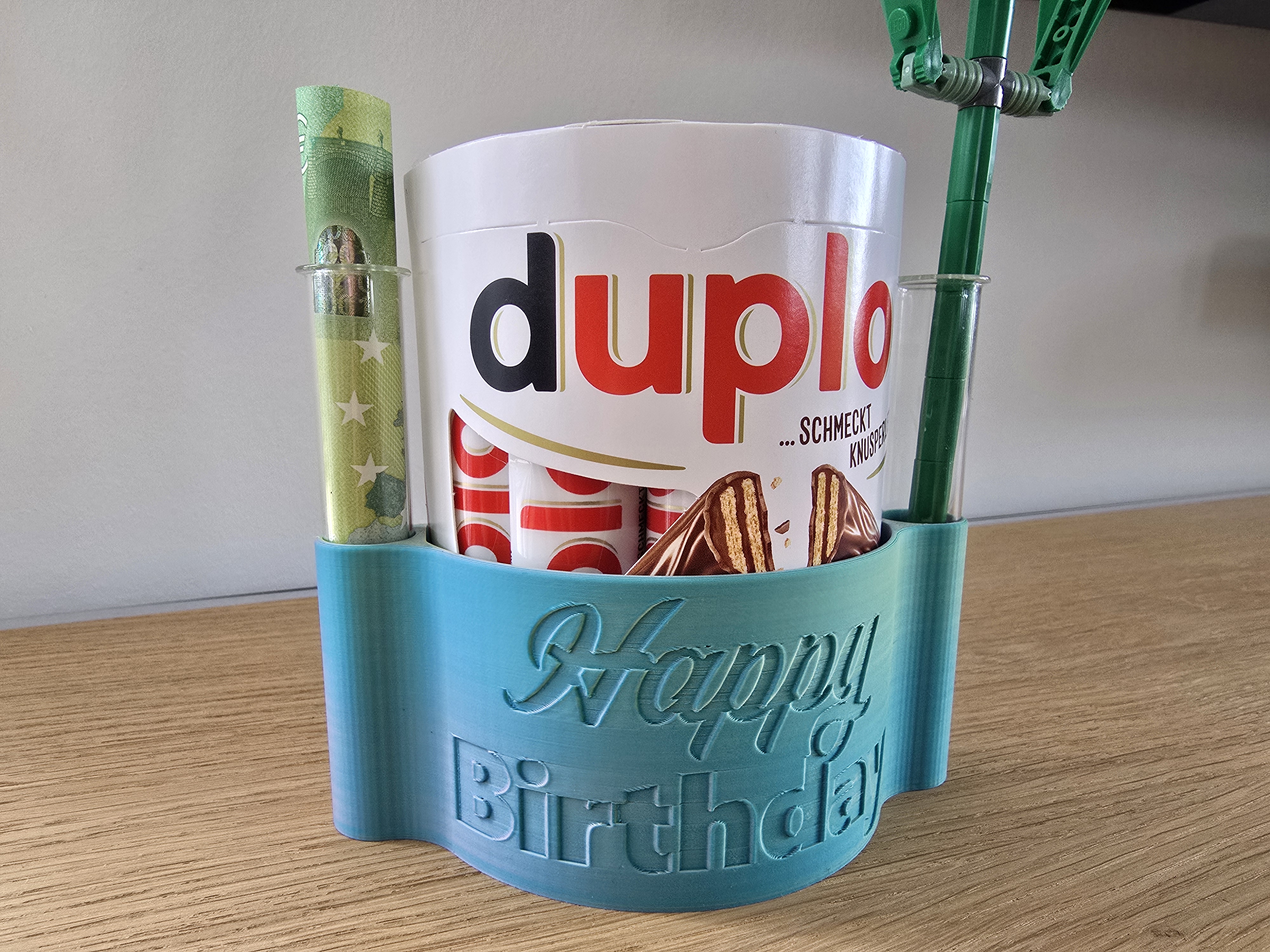 Happy Birthday Duplo Geschenk Vase Reagenzglas