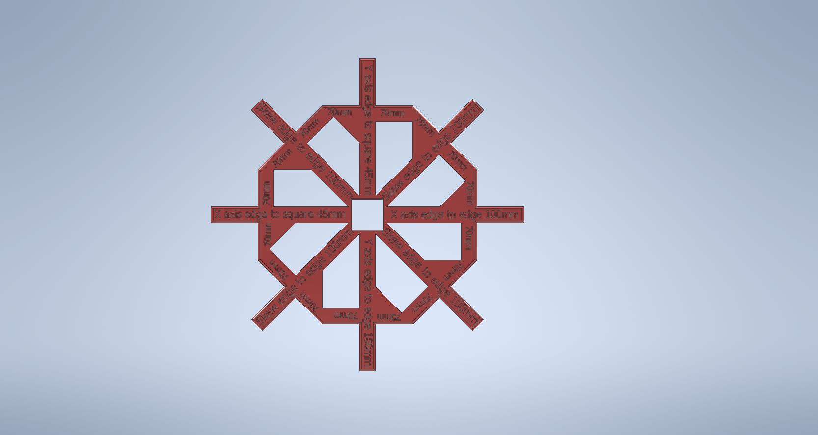 Snow flake X, Y and Skew setup tool