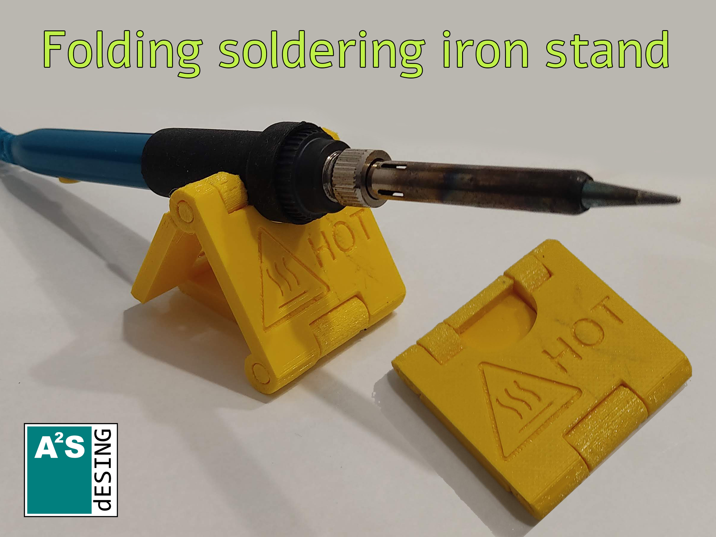 Folding soldering iron stand 3D model thumbnail