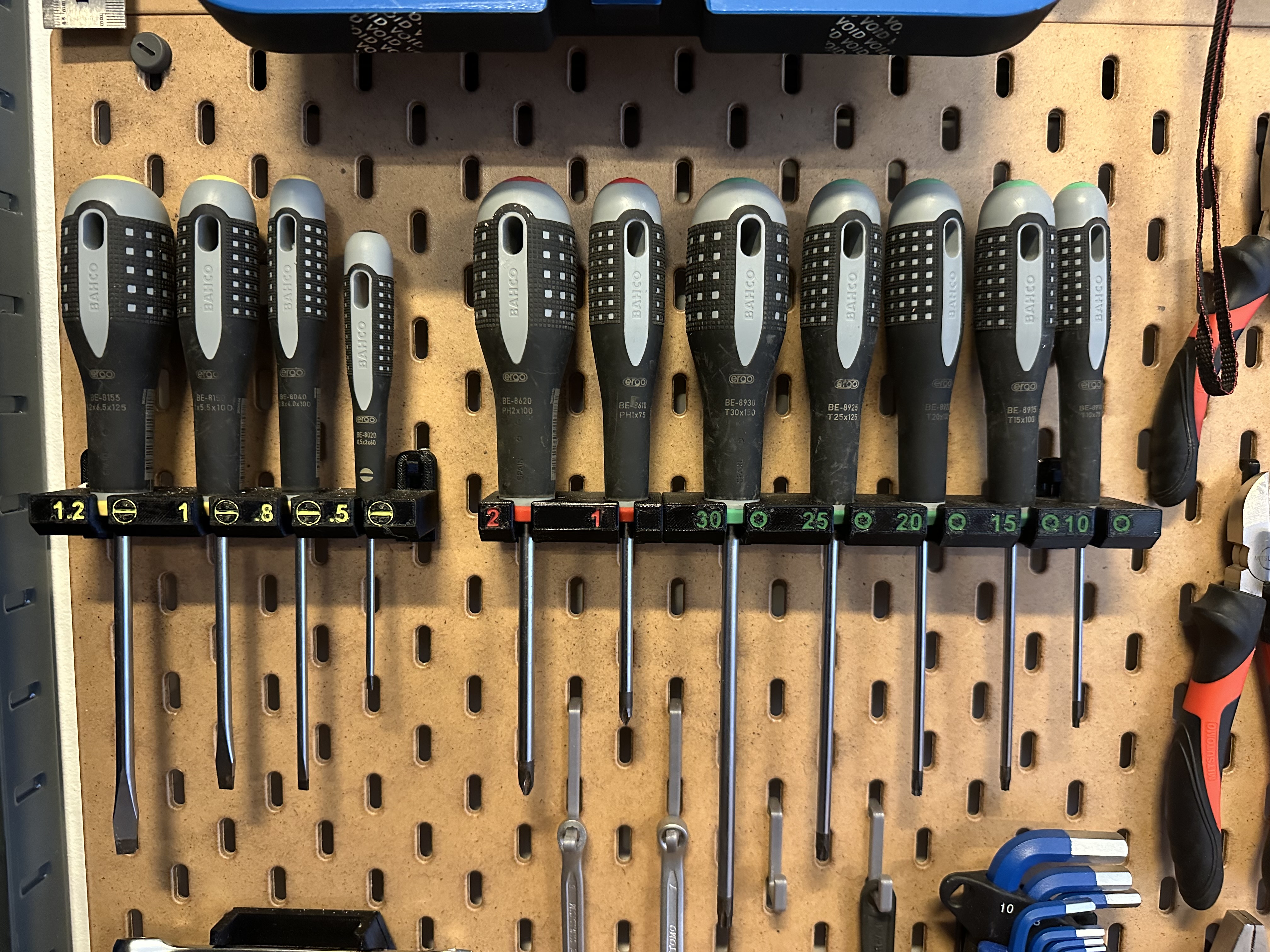 Flathead Bahco Screwdriver Holder for IKEA Skadis Pegboard