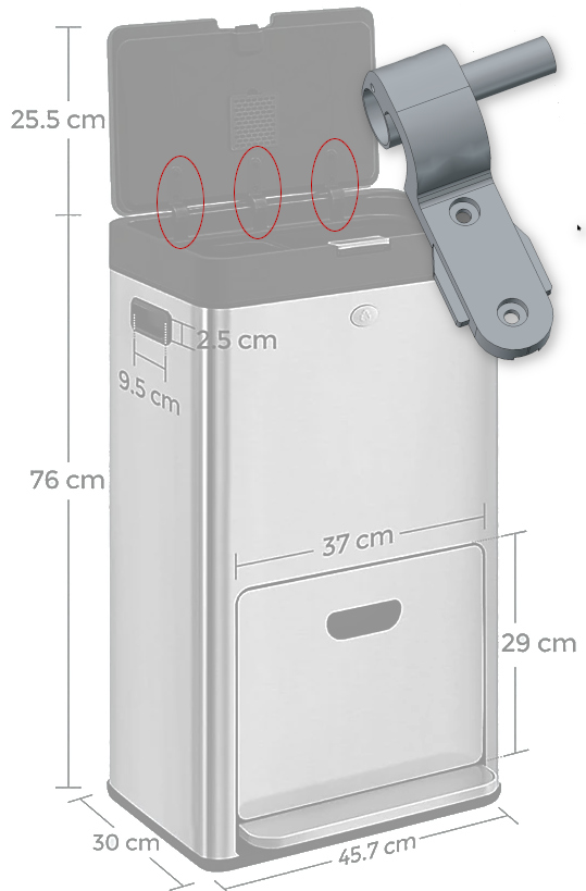 Songmics Waste Bin Hinge Replacement