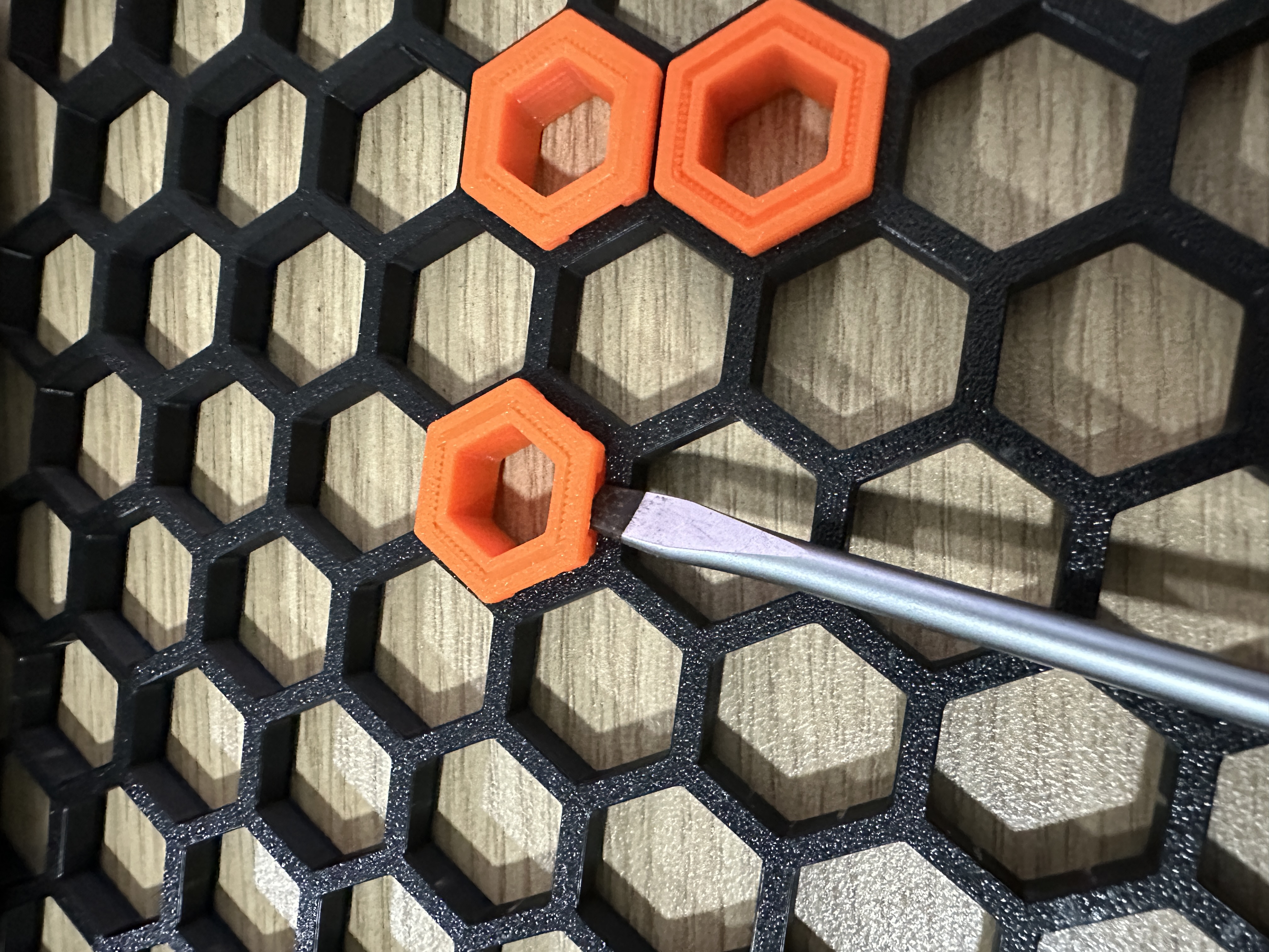 Easy to Remove Inserts for Honeycomb Storage Wall 3D model thumbnail