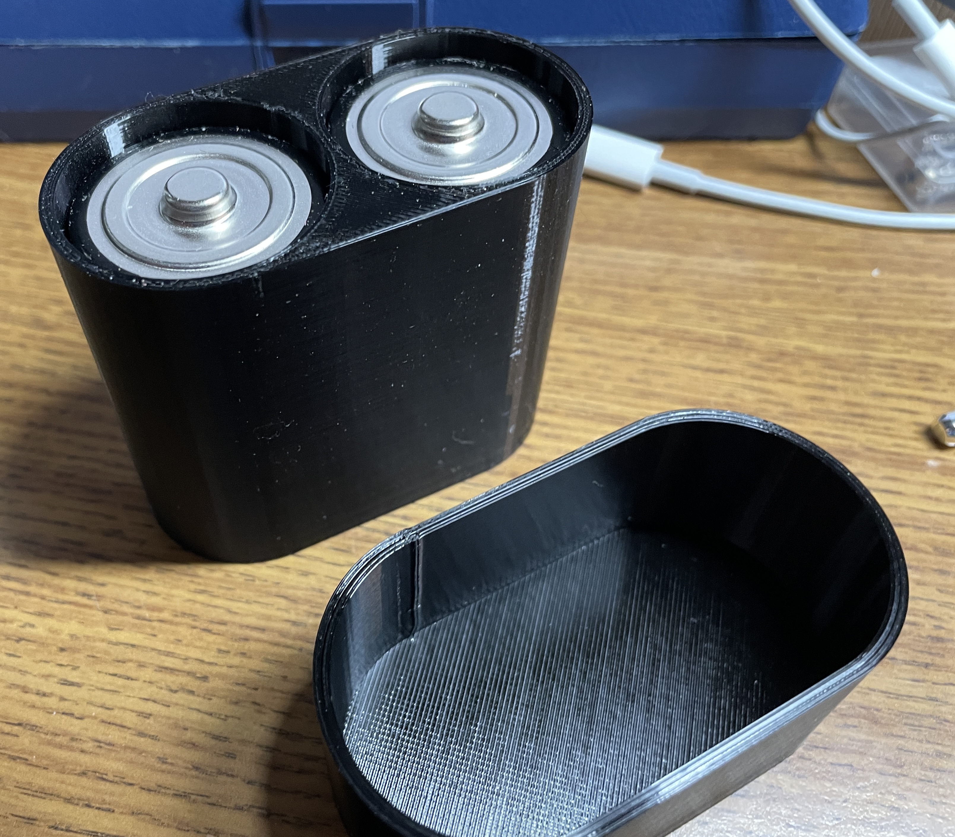 D battery dual storage case