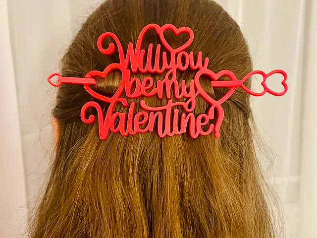 Valentine hair pin