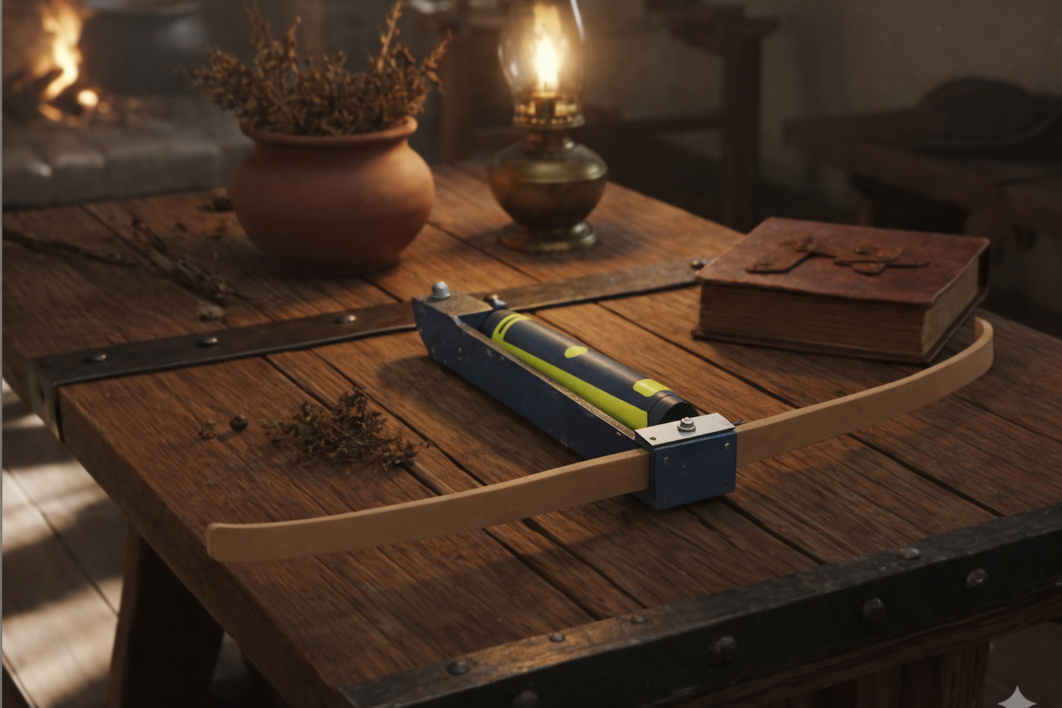 Crossbow shaped one blade holder